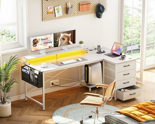 ODK 55-Inch Reversible L-Shaped Desk